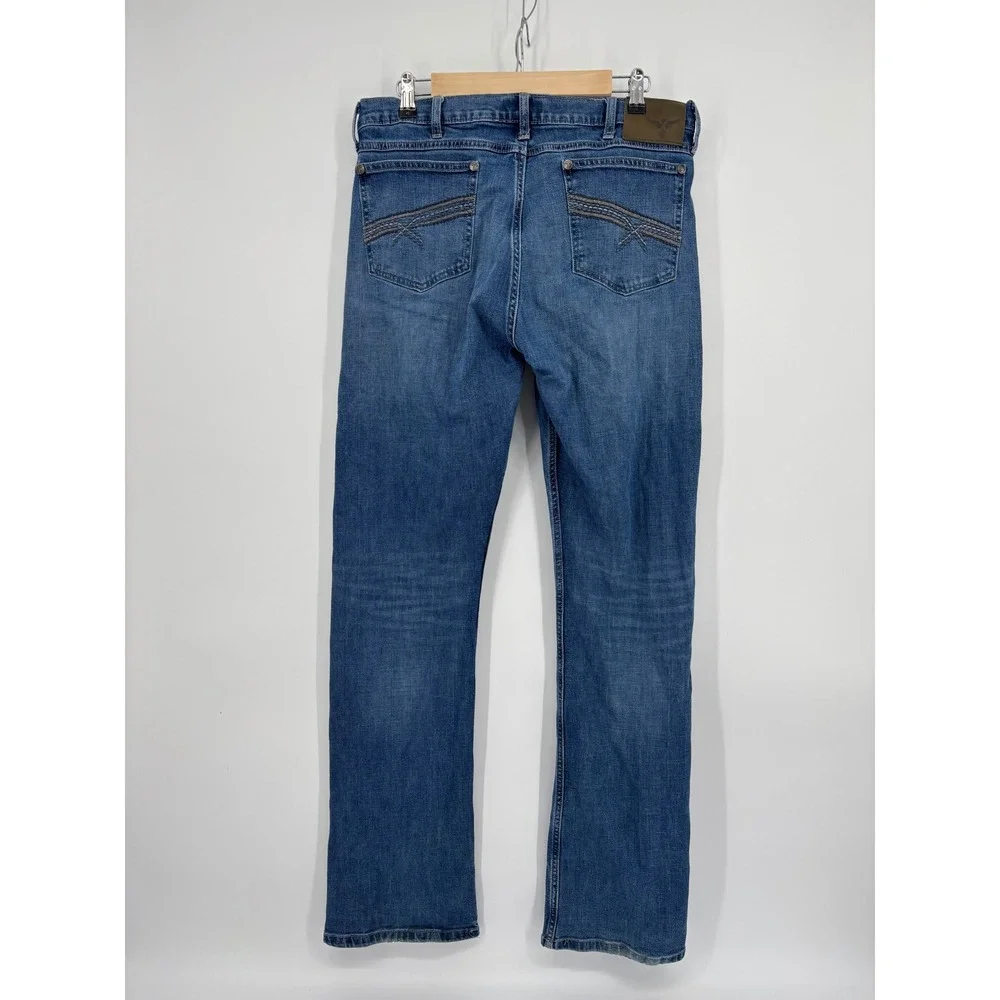 Wrangler 20X Style 42 Vintage Boot Jeans Mens 34x36 Blue Denim Western Cut